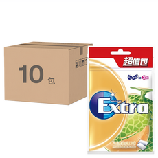 Extra 益齒達 潔淨無糖口香糖 香濃密瓜口味, 62g, 10包