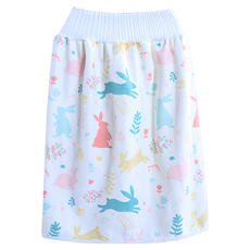OhBabyLying 寶寶高腰防水隔尿裙, L號, 七彩萌兔