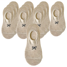 甜美蝴蝶結防掉跟隱形短襪W127 12雙, 卡其色, 8 x 21cm