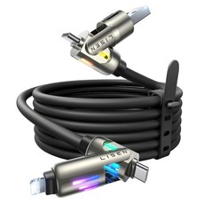 LISEN 李森 L110 240W 四合一快充線 2E353, 1m, 黑色, 1條