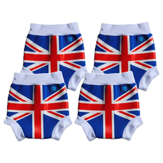 Splash About 游泳尿布褲 英倫經典 Union Jack 米字旗 1MM厚度 專利設計 防止便便外漏, M(3~8個月 6~11kg 適用), 4件