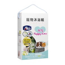 AB 寵物植萃沐浴組 含植萃抗菌沐浴露與寵物吸水毛巾45x70cm, 1組, 480ml