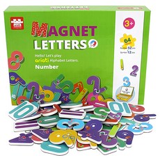 Ariati 磁性字母數字拼圖玩具，64塊，3歲以上兒童適用, 1組, 磁性拼圖書