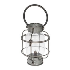DULTON復古造型鐵製戶外LED提燈 300 x 145 x 160mm 500g, 銀色, 1個