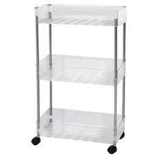 Life+ 現代簡約多功能多層透明收納推車/化妝品收納架/置物架 18cm, 透明色