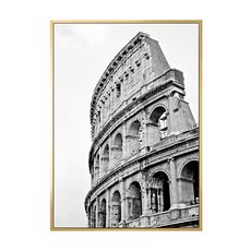 城市遊蹤系列 羅馬競技場 黑白攝影 藝術掛畫, 70 x 50cm, 金色