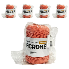 mamaknit Macrome Cake系列 單色編織線 225m，32 桃粉色，1 捲, 5捲