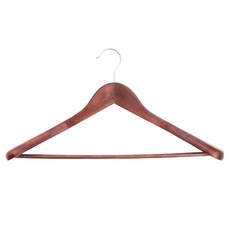 HOLA 和樂家居 大衣型寬肩荷木衣架 45 x 23 x 5.8cm, 深木色, 1個
