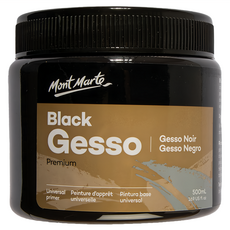 Mont Marte 蒙瑪特 Black Gesso黑色打底劑 壓克力媒介 500mL, 1罐