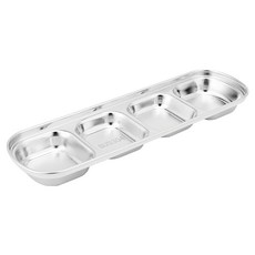 韓式方型四格碟 304不鏽鋼材質, 1個, 銀色