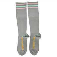 PORA BELLA 女款 綜合多款運動壓力襪, 灰色條紋, 22~26cm