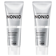 LION 獅王 NONIO 終結口氣牙膏 晶燦亮白, 雙重淨化因子 LSS成分 長效清新口氣, 130g, 2條