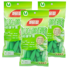 楓康 蘆薈護手手套, 中(M), 綠色, 3包