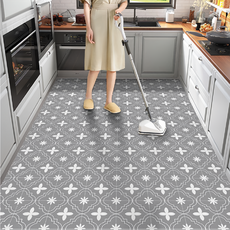 復古花紋PVC一抹净地墊, 160 x 80cm, 寒風踏雪, 1個