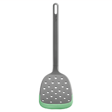 LeKue 不沾鍋矽膠濾油鍋鏟 31cm 草綠色,不傷鍋面,輕鬆瀝油,烹飪好幫手, 1支