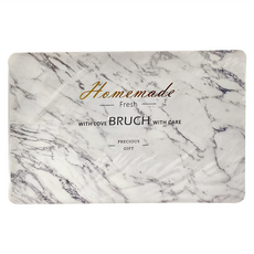 iINDOORS 防水隔熱餐桌墊 100g, 45x30cm, 大理石 白色 + 灰色, 1個