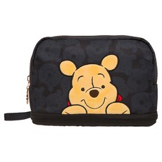Winnie the Pooh 小熊維尼萌萌頭 化妝包 PTD23-E5-23BK 聚酯纖維, 黑色, 18 x 7 x 13cm