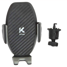KTnet 廣鐸 車用風口手機支架，適用於15mm厚度, 90mm寬度以下手機, 單手操作, 10秒快速安裝, 黑色, 1個