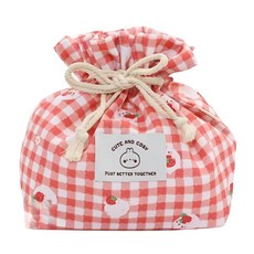 MOLANG 萌浪兔 草莓繪午餐墊, 紅白格紋, 45 x 33cm, 1個