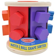 Melissa&Doug 瑪莉莎 益智 木製形狀配對收納盒, 1組