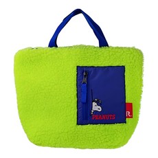 ROOTOTE 史奴比探頭絨毛手提包-黃綠色, 30 x 20 x 10.5cm