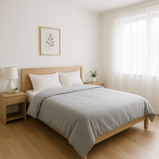 Margaery 素色親膚磨毛被套, 灰色