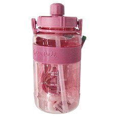 Green Bell 綠貝 精選彈跳吸管太空壺 防滑手握感升級 清楚刻度 飲品容量一目瞭然, 顏色隨機, 1.5L, 1個