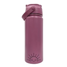 GRECH&CO 不鏽鋼吸管水壺, 540ML, 雙蓋通用, 食品級304不鏽鋼, 保溫保冷, 玫瑰紫, 1個