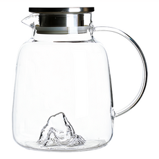 FOREVER 高硼硅耐熱玻璃山形款把手水壺, 1.5L, 透明色, 1個