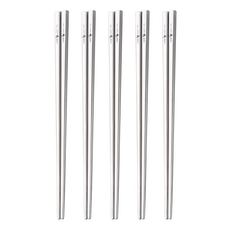 SSGP 三四鋼 316L不銹鋼筷子, 筷子 5雙, 不鏽鋼色, 1組