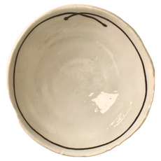 白釉黑線紋7井, 陶瓷碗-日本製造, 寬20cm高8cm, 容量1000mL, 1個