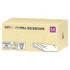 comet 合成橡膠手套 200入, 中(M), 白色, 1盒