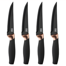 taylor's eye witness 牛排刀 4件套, 420不鏽鋼抗菌塗層, 粉銅色, 1組