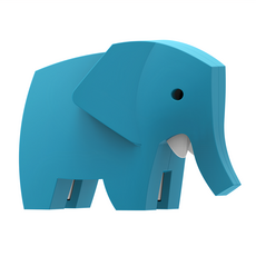 HALFTOYS 哈福玩具 ELEPHANT 大象 HA004 動物系列, 1個
