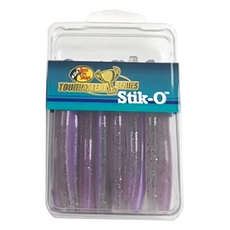bass pro shops 招牌棒棒蟲 stik-o worm - 3'', 半透明色 + 紫雙色 + 黑色, 1盒