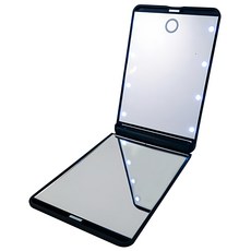 Ms.elec 米嬉樂 LED觸控口袋化妝鏡 LM-002, 黑色, 1個