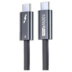 biaze 畢亞茲 鍍銀雷電4全功能線 Type-C 8K/60hz PD100W傳輸線, 1.5m, 黑色, 1條