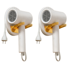 E.dot 北歐可摺疊吹風機架, 黏貼式 浴室適用, 北歐白, 2個