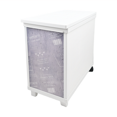 TEnma 天馬 INTERIOR BOX上掀式多功能附輪收納櫃 24x45x39cm 輕量PP塑膠材質 28L 小尺寸玩具箱, 塗鴉風, 1個