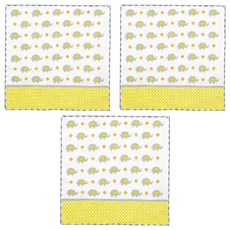 Peilou 貝柔 抑菌紗布小方巾 100%純棉 台灣製造, 26 x 26cm, 小象, 3條