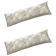 J&N 柔羽緹花抱枕 2入/1組 100%聚酯纖維, 灰白色