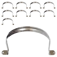 新多多小舖 6吋白鐵雙邊管夾 10個一組，水管固定夾，電線管夾，耐用防鏽, 1組