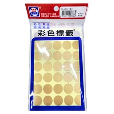 華麗牌 彩色標籤 WL-2031M 直徑16mm, 金色, 420張, 20包