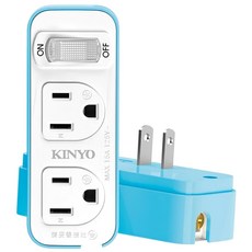 Kinyo 1切2座3變2節能小壁插 3孔, NDR-312, 1個, 38mm