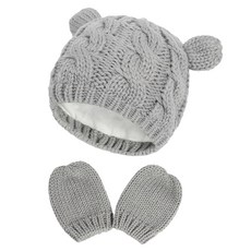 歐美風寶寶保暖帽手套組 帽 + 手套