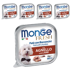 MonGe 瑪恩吉 倍愛滿滿 主食犬餐盒, 羔羊, 100g, 5盒