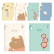 PENPIA 1000 8行國字小學線圈筆記本, 10本, 顏色隨機