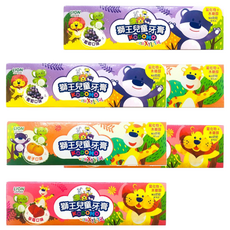 KODOMO 兒童牙膏 活性氟化物和木糖醇 三種水果口味, 135g, 2組