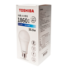 TOSHIBA 東芝 光耀 LED燈泡 15.5W 直徑70 x 高140mm, 晝光色, 1盒