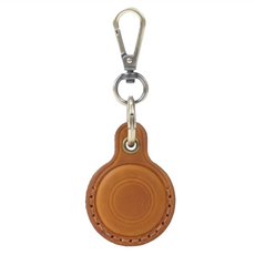 AIRTAG 皮套鑰匙圈 頭層牛皮 棕色/咖色/湛藍/酒紅/墨綠/黛紫, 1個